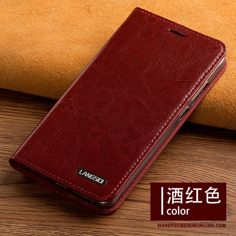 Huawei Mate 30 All Inclusive Anti-fall Hoesje Telefoon Leren Etui Clamshell Rood Ondersteuning