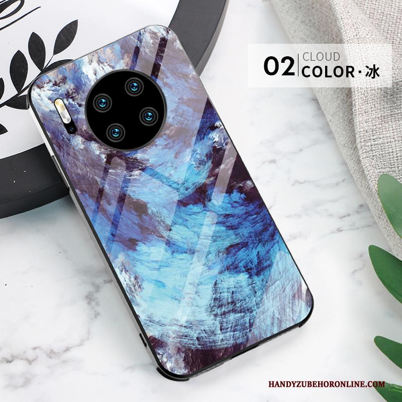 Huawei Mate 30 Anti-fall Dun Hoesje Telefoon Siliconen Trendy Merk Geel Glas