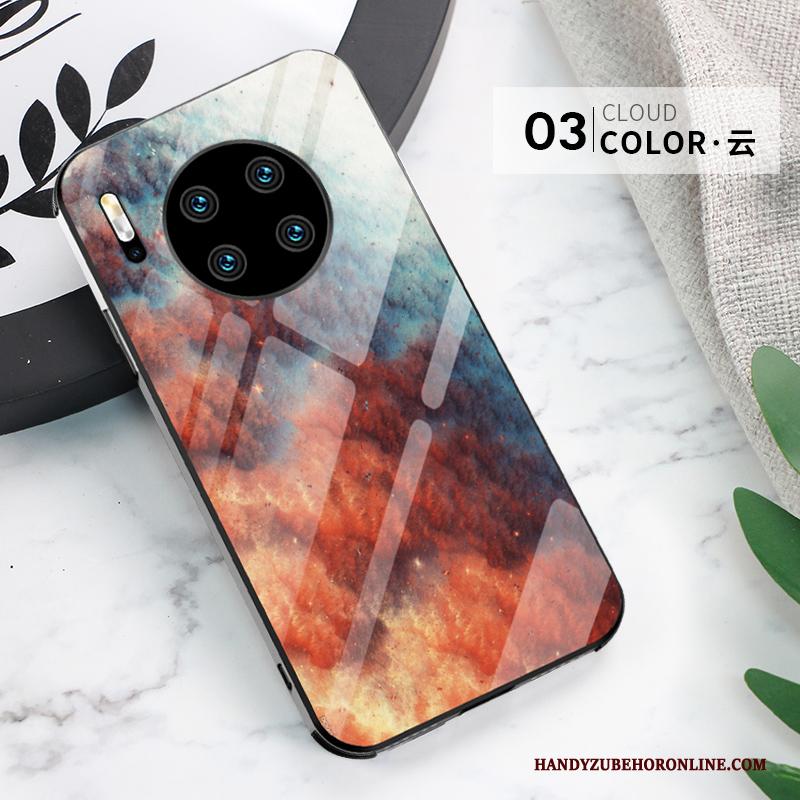 Huawei Mate 30 Anti-fall Dun Hoesje Telefoon Siliconen Trendy Merk Geel Glas