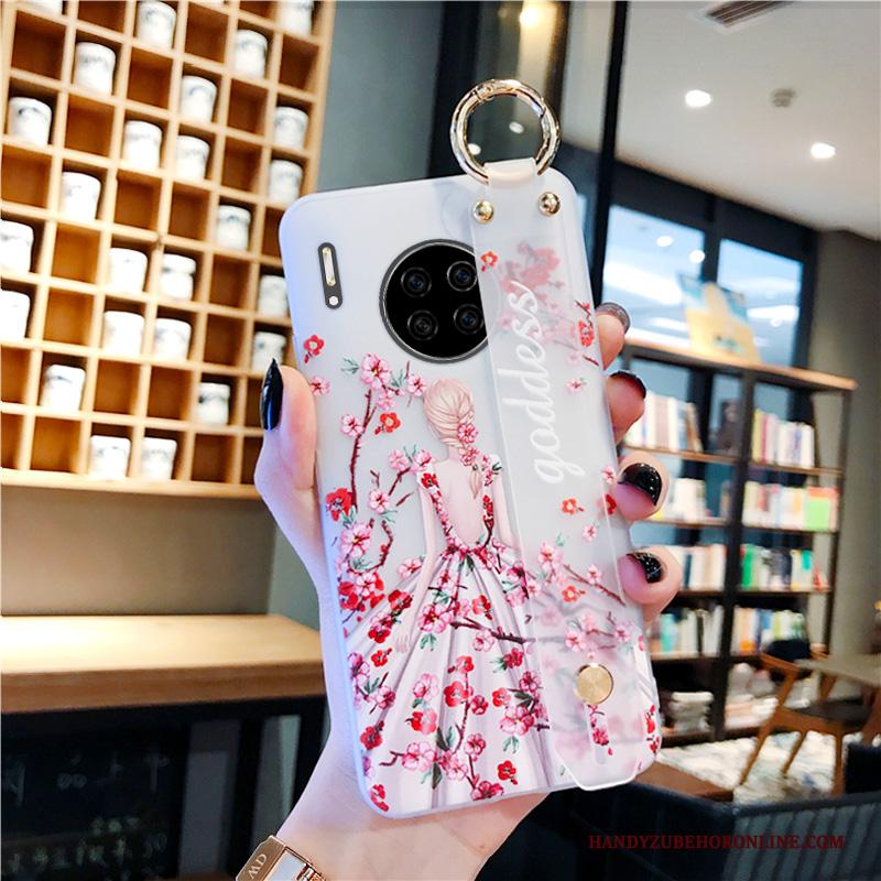 Huawei Mate 30 Anti-fall Hanger Bloemen Hoes Hoesje Telefoon Skärmskydd Maand