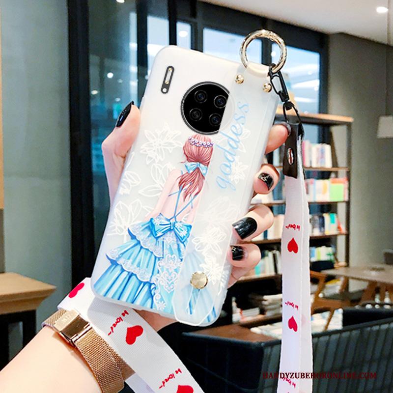 Huawei Mate 30 Anti-fall Hanger Bloemen Hoes Hoesje Telefoon Skärmskydd Maand