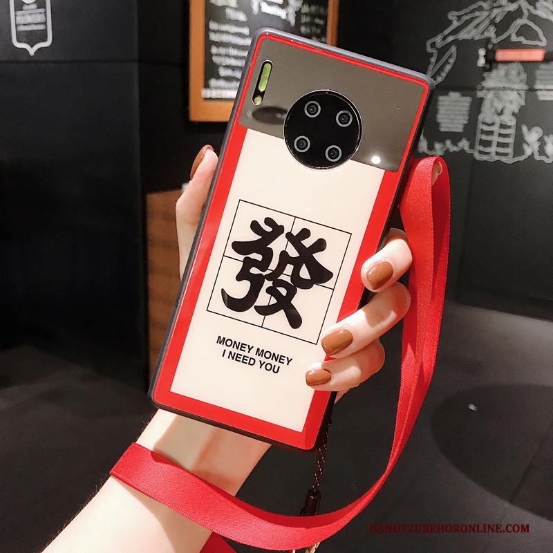 Huawei Mate 30 Chinese Stijl Nieuw Hoesje Telefoon Glas Rood Hanger