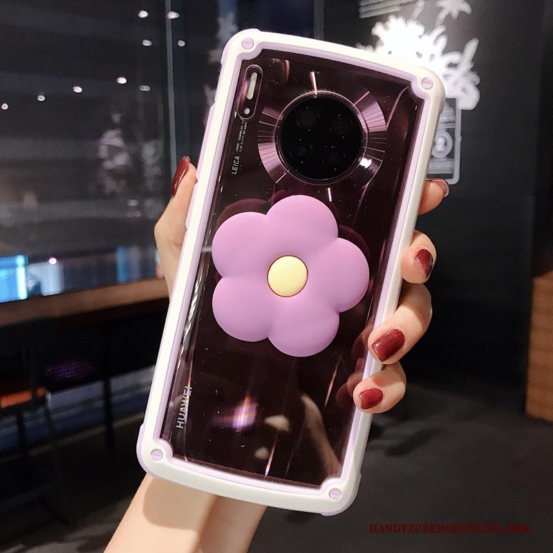 Huawei Mate 30 Doorzichtig Zon Hoesje Bloemen Telefoon Hard Omlijsting