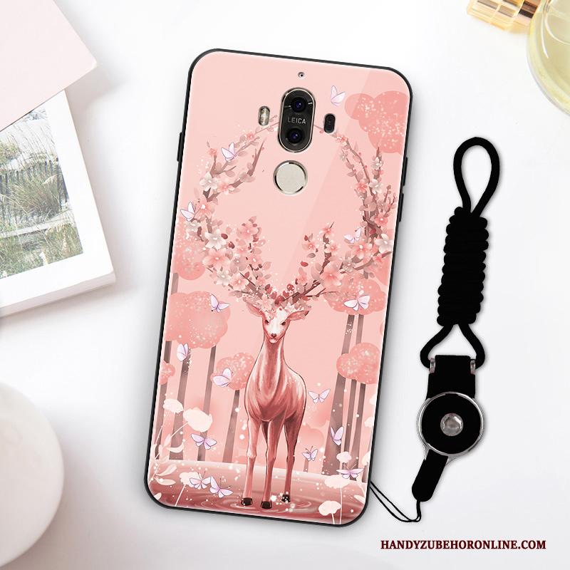 Huawei Mate 30 Hanger Hoesje Telefoon Roze All Inclusive Hertachtigen Net Red Glas