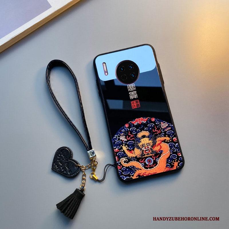 Huawei Mate 30 Hoesje All Inclusive Rood Siliconen Net Red Rat Bescherming Chinese Stijl
