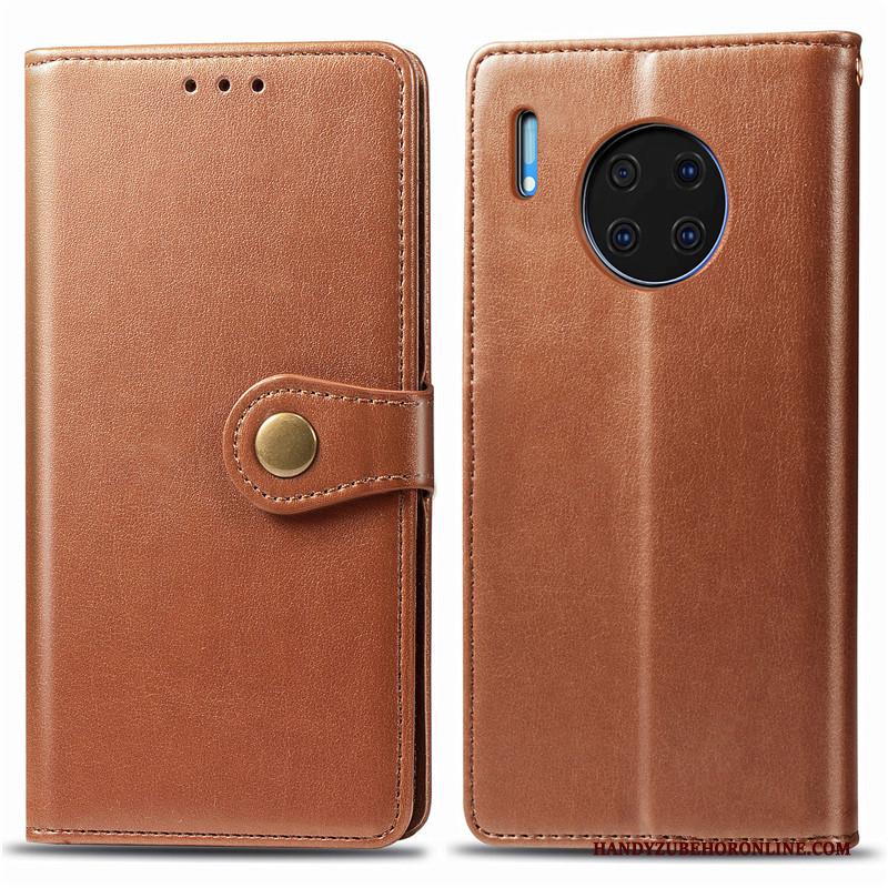 Huawei Mate 30 Hoesje Kunstleer Leren Etui Bedrijf Bescherming Folio Eenvoudige Hoes