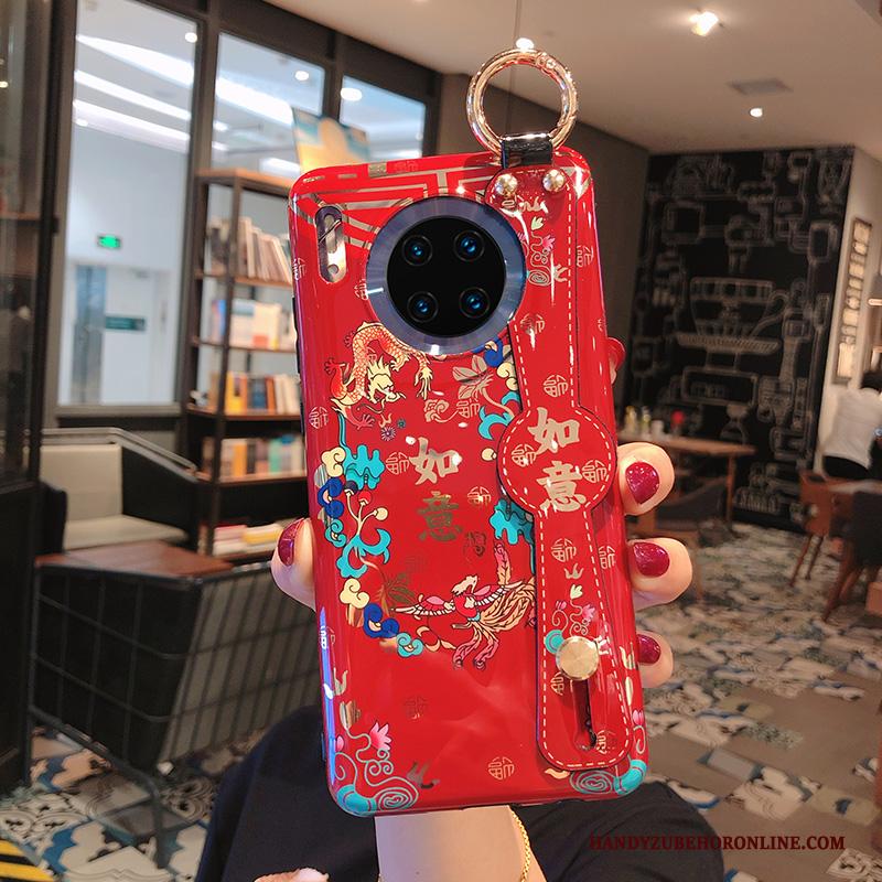 Huawei Mate 30 Hoesje Net Red Zacht Rood Trend Draak Siliconen Anti-fall