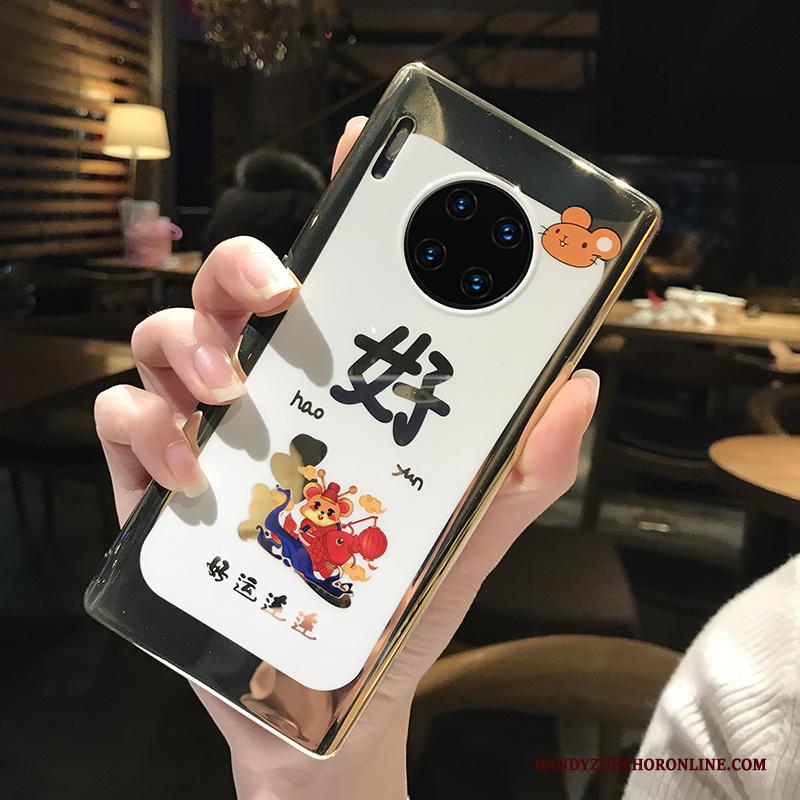 Huawei Mate 30 Hoesje Siliconen Anti-fall Wit Nieuw Hoes Bescherming Plating