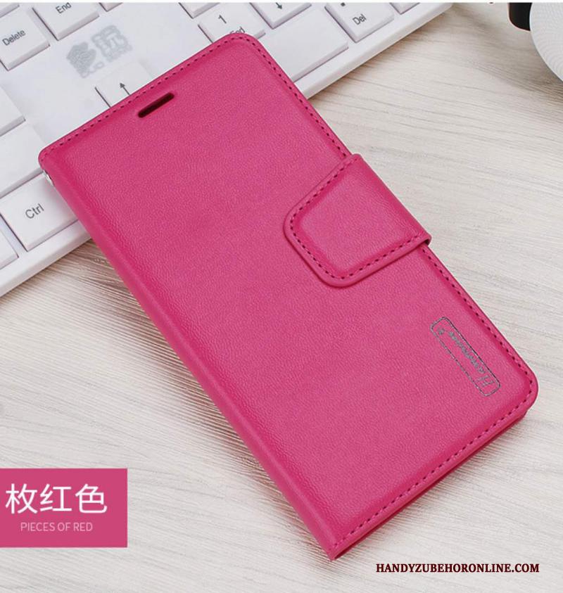 Huawei Mate 30 Pro Anti-fall Leren Etui Folio All Inclusive Hoesje Telefoon Roze Hanger
