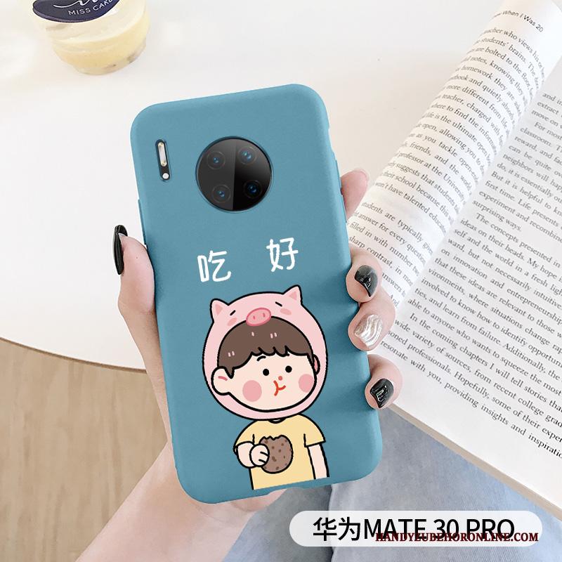Huawei Mate 30 Pro Anti-fall Scheppend Blauw Schrobben Eenvoudige Mooie Hoesje Telefoon