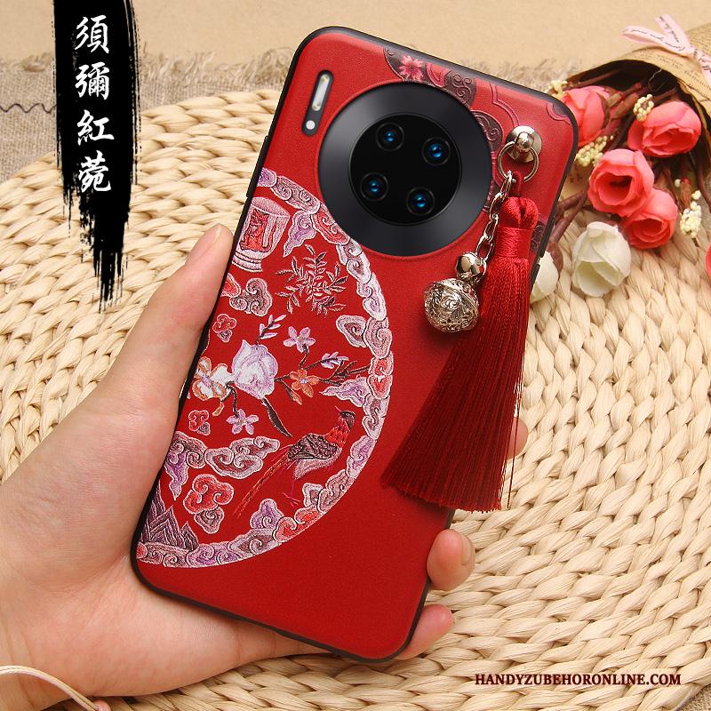 Huawei Mate 30 Pro Chinese Stijl Hoesje Telefoon Siliconen Scheppend All Inclusive Rood Persoonlijk