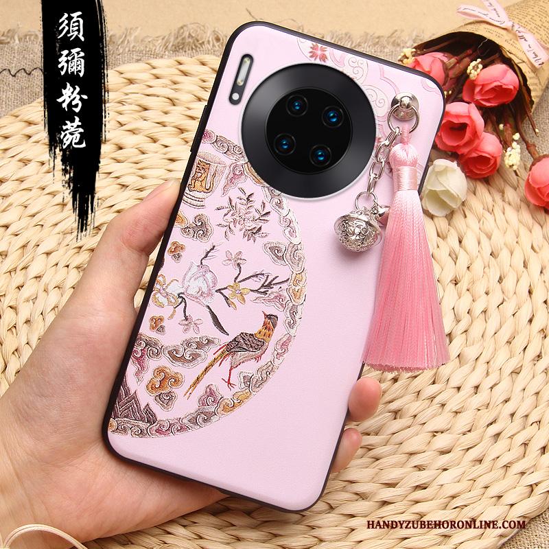 Huawei Mate 30 Pro Chinese Stijl Hoesje Telefoon Siliconen Scheppend All Inclusive Rood Persoonlijk