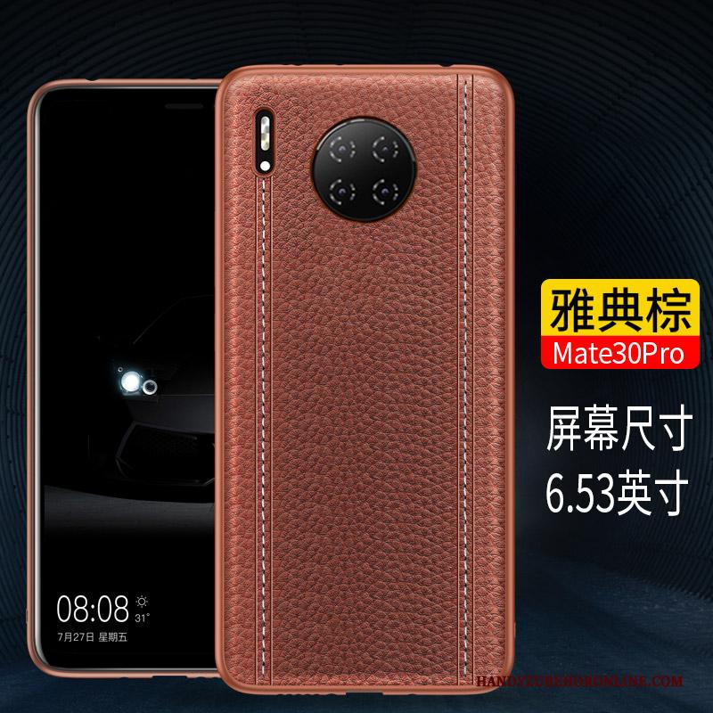 Huawei Mate 30 Pro Hoesje Anti-fall Hoes Echt Leer All Inclusive Bescherming Leren Etui High End