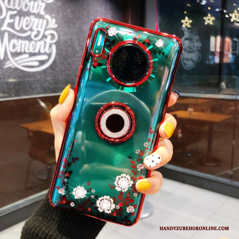 Huawei Mate 30 Pro Hoesje Anti-fall Luxe Hoes Gesp Dun Ring Rood