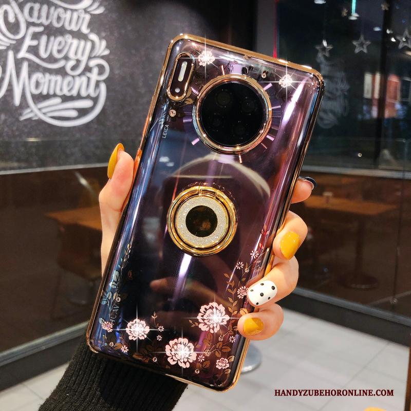 Huawei Mate 30 Pro Hoesje Anti-fall Luxe Hoes Gesp Dun Ring Rood