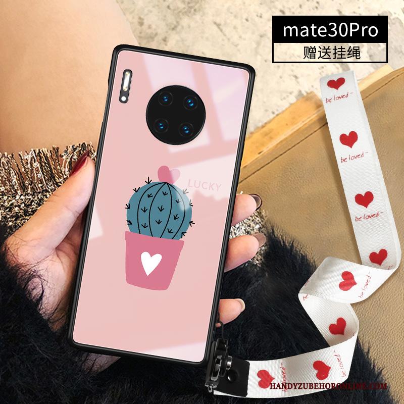 Huawei Mate 30 Pro Hoesje Mooie Glas Hanger Spotprent Bescherming Dun Hoes