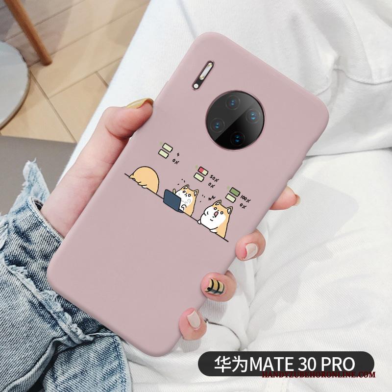Huawei Mate 30 Pro Hoesje Schrobben Dun Hond Lovers Persoonlijk Roze Trend
