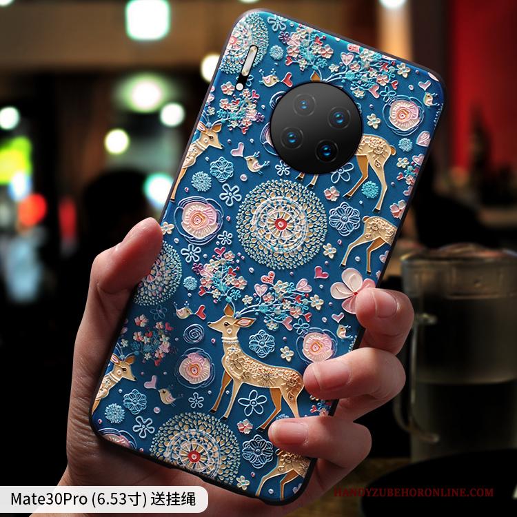 Huawei Mate 30 Pro Hoesje Schrobben Nieuw Bescherming Blauw Persoonlijk Hoes All Inclusive