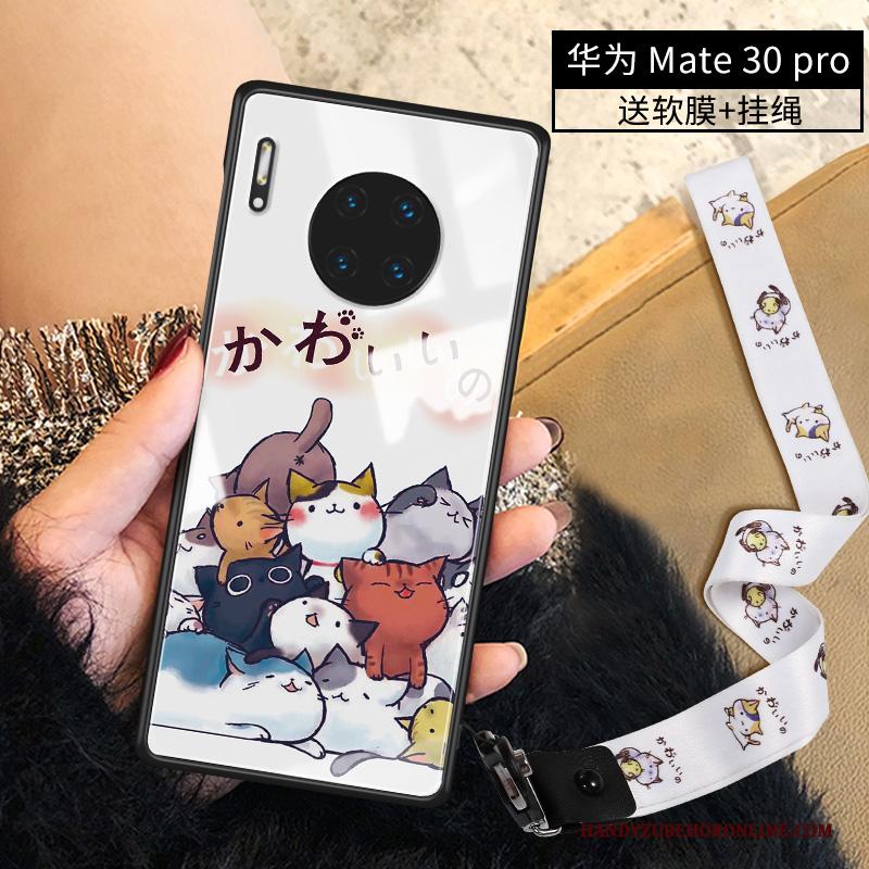 Huawei Mate 30 Pro Hoesje Spotprent Anti-fall Persoonlijk Siliconen Glas Mooie Dun