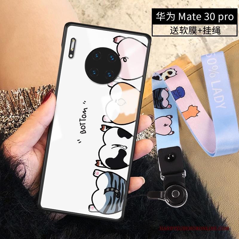 Huawei Mate 30 Pro Hoesje Spotprent Anti-fall Persoonlijk Siliconen Glas Mooie Dun