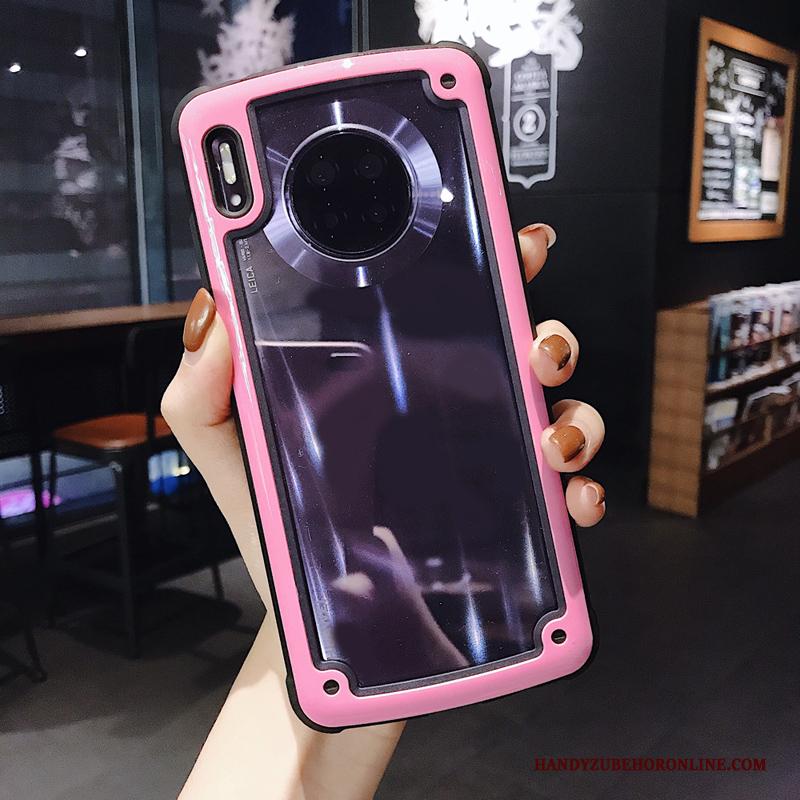 Huawei Mate 30 Pro Hoesje Telefoon Roze Eenvoudige Zacht Doorzichtig Omlijsting Anti-fall