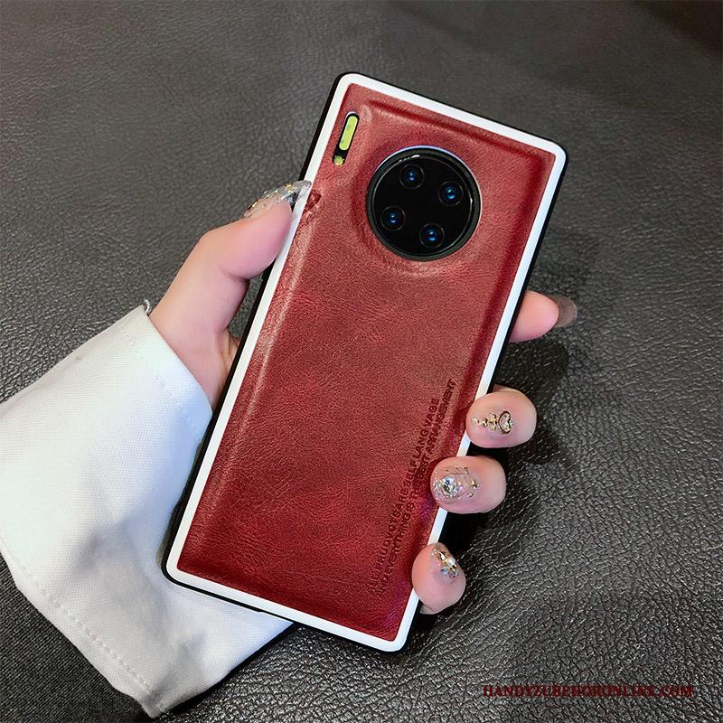 Huawei Mate 30 Pro Leren Etui Kwaliteit Bedrijf Rood Anti-fall Hoesje Telefoon All Inclusive