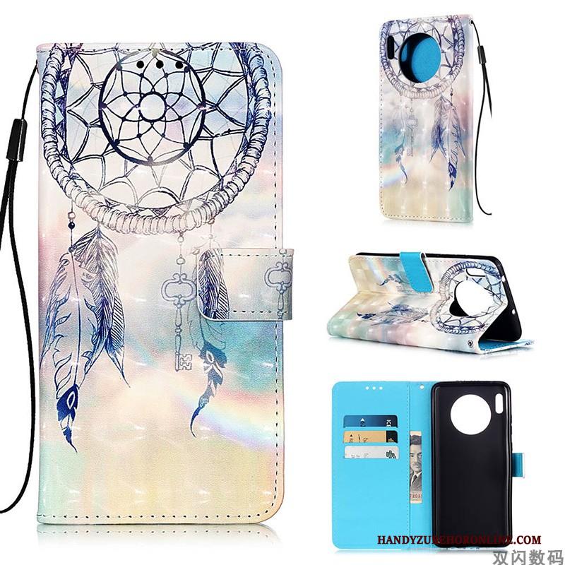 Huawei Mate 30 Pro Portemonnee Hoesje Telefoon Wit Anti-fall All Inclusive Leren Etui