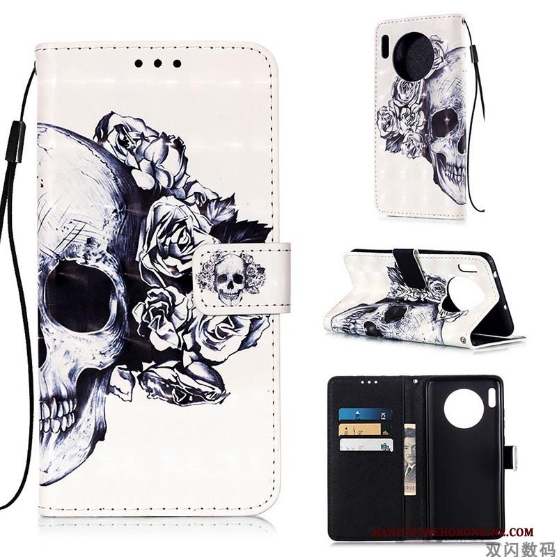 Huawei Mate 30 Pro Portemonnee Hoesje Telefoon Wit Anti-fall All Inclusive Leren Etui