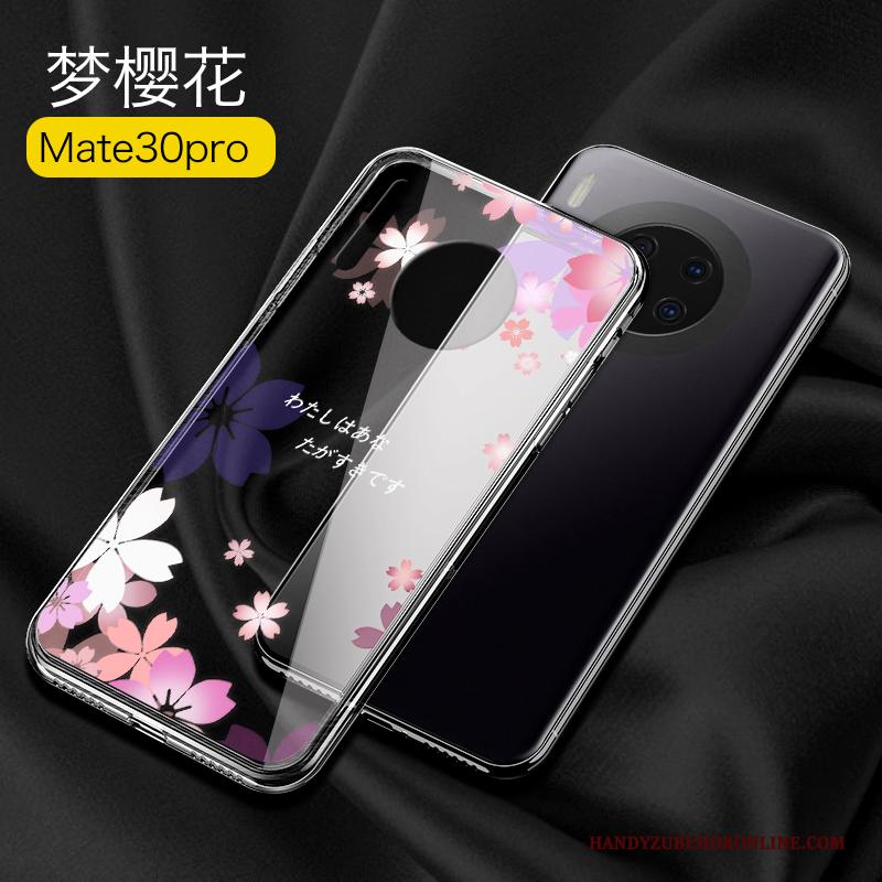Huawei Mate 30 Pro Trendy Merk Hoesje Telefoon Siliconen Roze Zacht Dun Glas