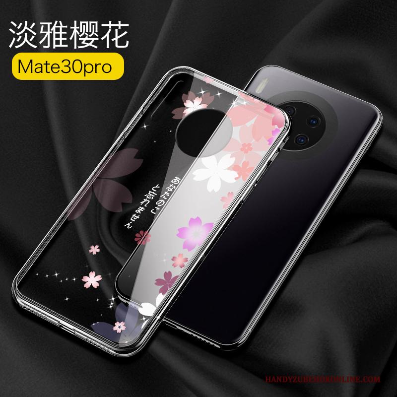 Huawei Mate 30 Pro Trendy Merk Hoesje Telefoon Siliconen Roze Zacht Dun Glas