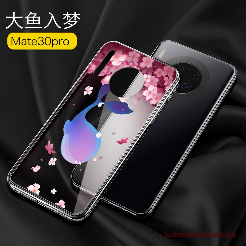 Huawei Mate 30 Pro Trendy Merk Hoesje Telefoon Siliconen Roze Zacht Dun Glas