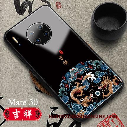 Huawei Mate 30 Wit Hoesje Telefoon Glas Chinese Stijl Echte