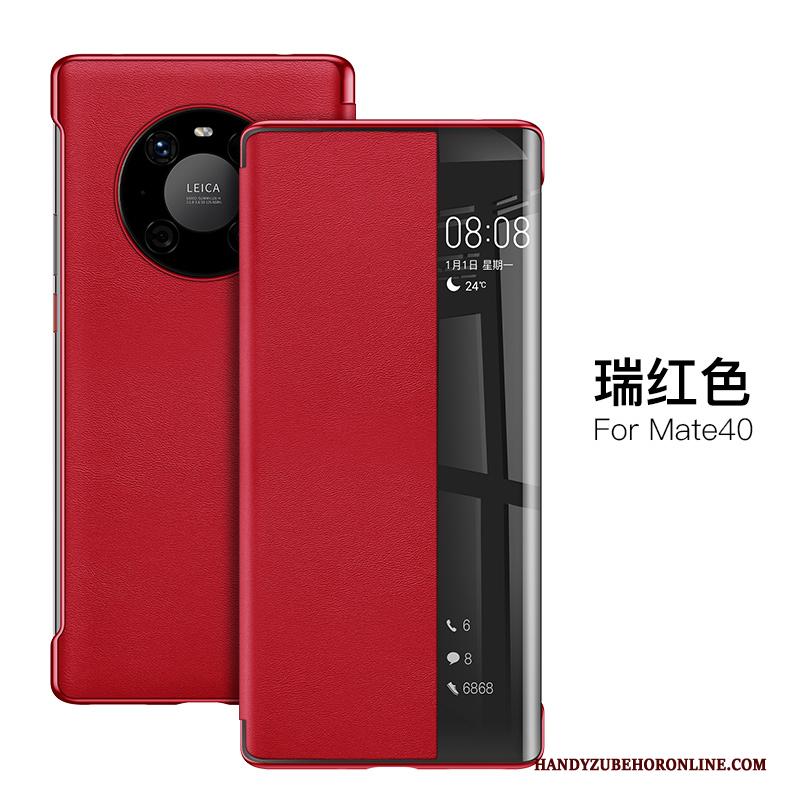 Huawei Mate 40 Clamshell Persoonlijk Dun Anti-fall Hoesje Telefoon Bescherming Rood