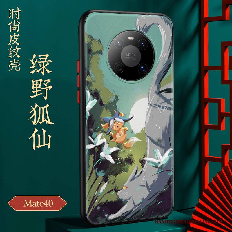 Huawei Mate 40 Hoes Anti-fall Groen Hoesje Telefoon Persoonlijk Chinese Stijl Scheppend