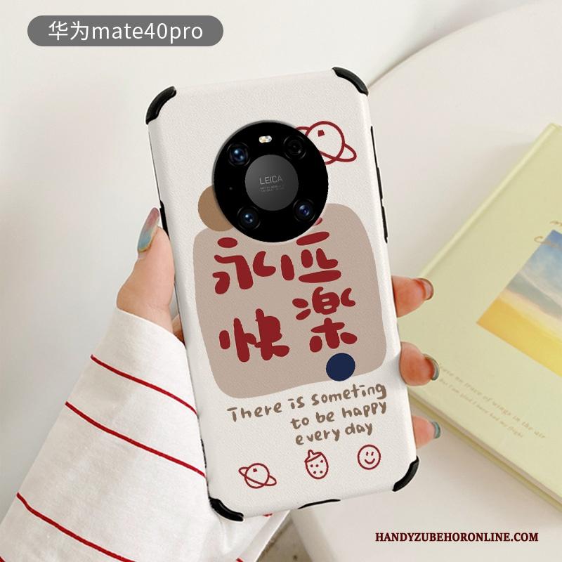 Huawei Mate 40 Pro Bescherming Zijde Hoesje Patroon Anti-fall Siliconen Zacht