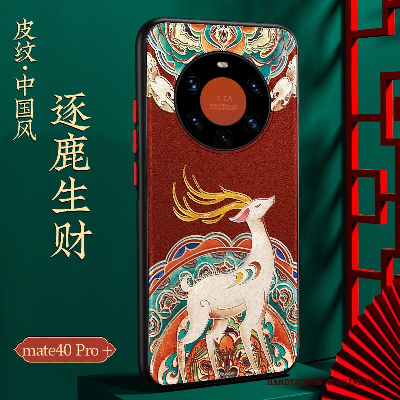 Huawei Mate 40 Pro+ Chinese Stijl Trend Anti-fall Hoesje Donkerblauw Nieuw Telefoon