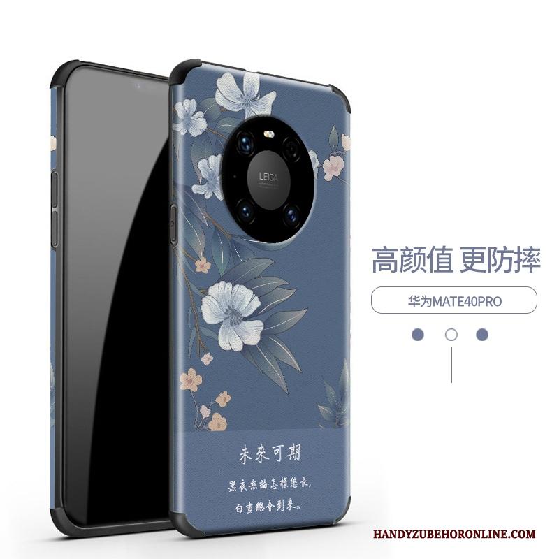 Huawei Mate 40 Pro Hoes Hoesje Telefoon Bloemen Anti-fall Schrobben Zacht Vintage
