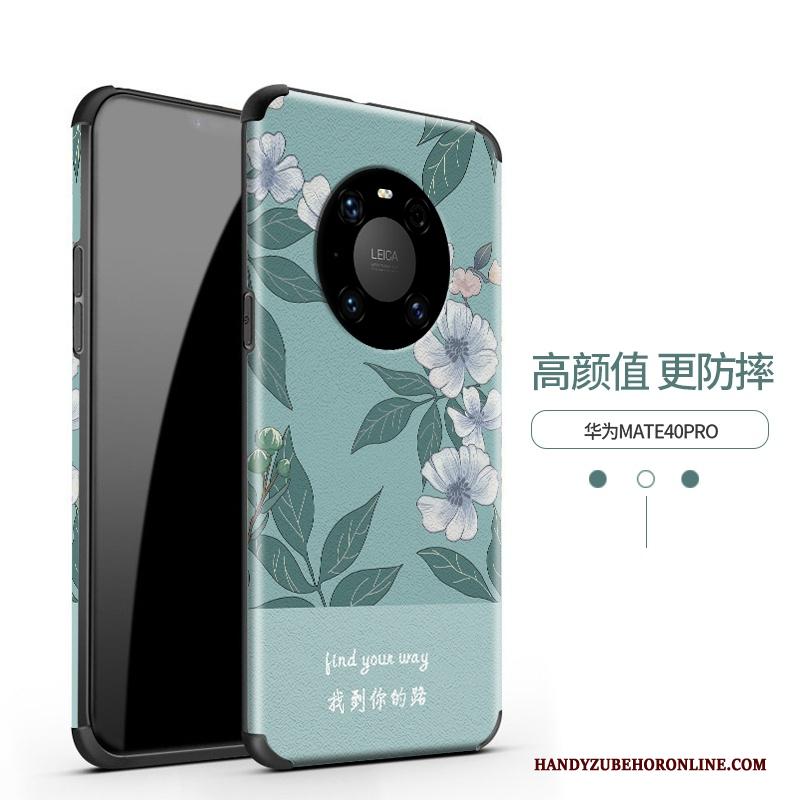 Huawei Mate 40 Pro Hoes Hoesje Telefoon Bloemen Anti-fall Schrobben Zacht Vintage