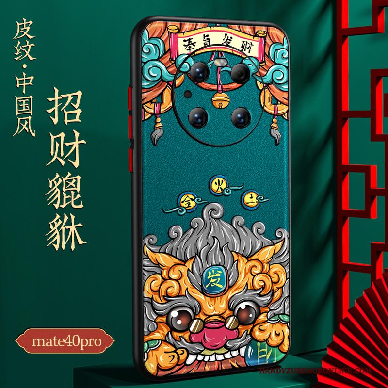 Huawei Mate 40 Pro Hoesje Anti-fall All Inclusive Groen Bescherming Chinese Stijl Nieuw