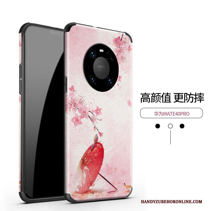 Huawei Mate 40 Pro Hoesje Bloemen Vintage Nieuw Bescherming Siliconen Anti-fall Scheppend