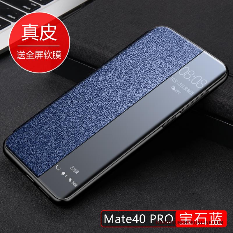Huawei Mate 40 Pro Hoesje Dun Hoes All Inclusive Leren Etui Anti-fall Echt Leer Bescherming
