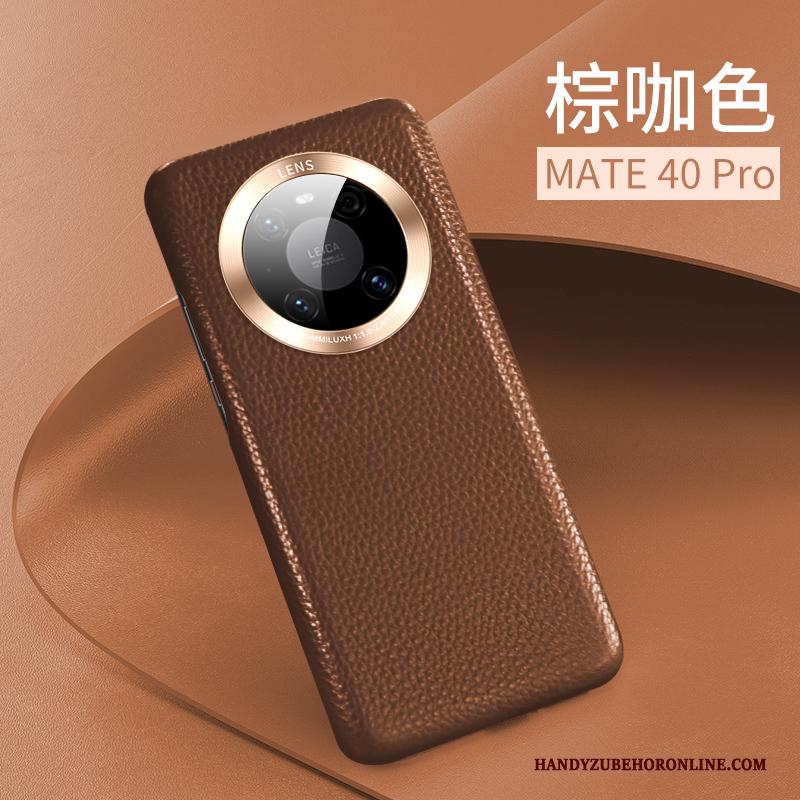 Huawei Mate 40 Pro Hoesje Rood High End Dun Leren Etui Leer Nieuw Bescherming