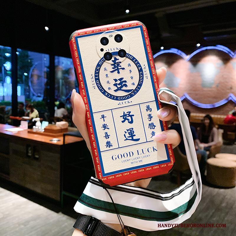 Huawei Mate 40 Pro Hoesje Telefoon Persoonlijk Nieuw Reliëf Lovers Bescherming Blauw
