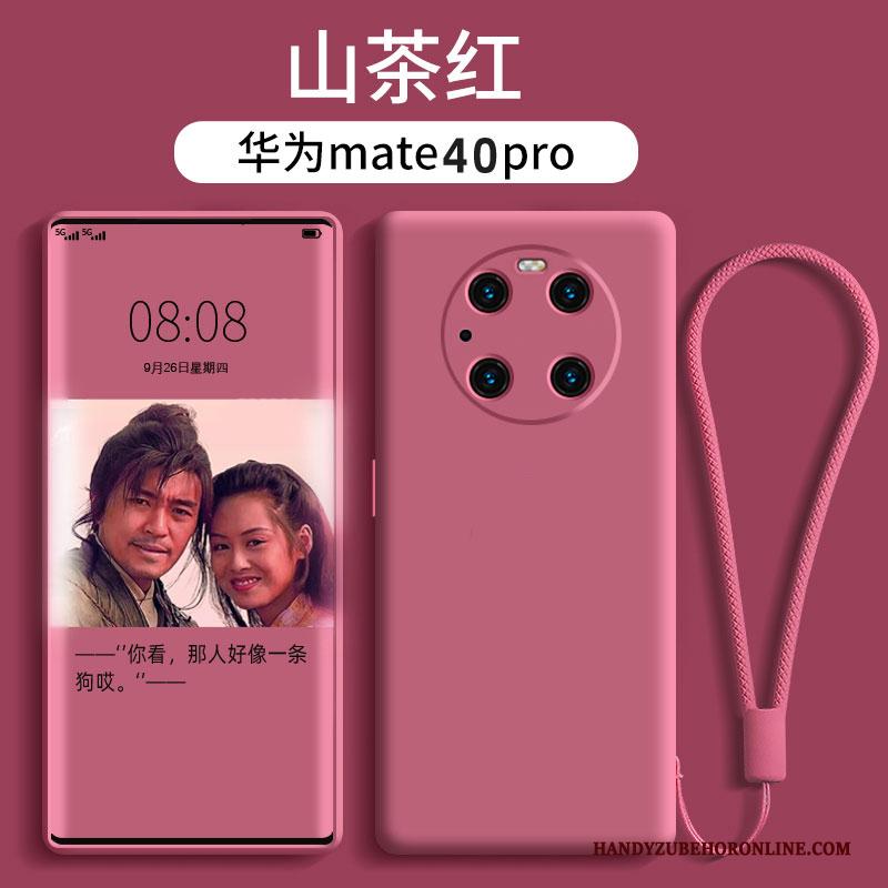 Huawei Mate 40 Pro Hoesje Telefoon Zacht Anti-fall Grijs Siliconen Bescherming Hanger