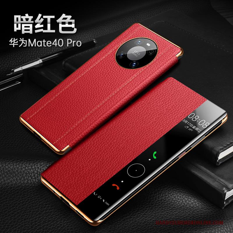 Huawei Mate 40 Pro Rood Bescherming All Inclusive Anti-fall Hoesje Scheppend Clamshell