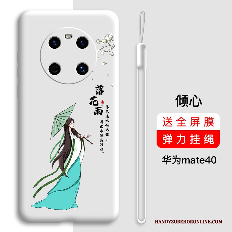 Huawei Mate 40 Siliconen Hoes Hoesje Telefoon Net Red Anti-fall Rood Bescherming