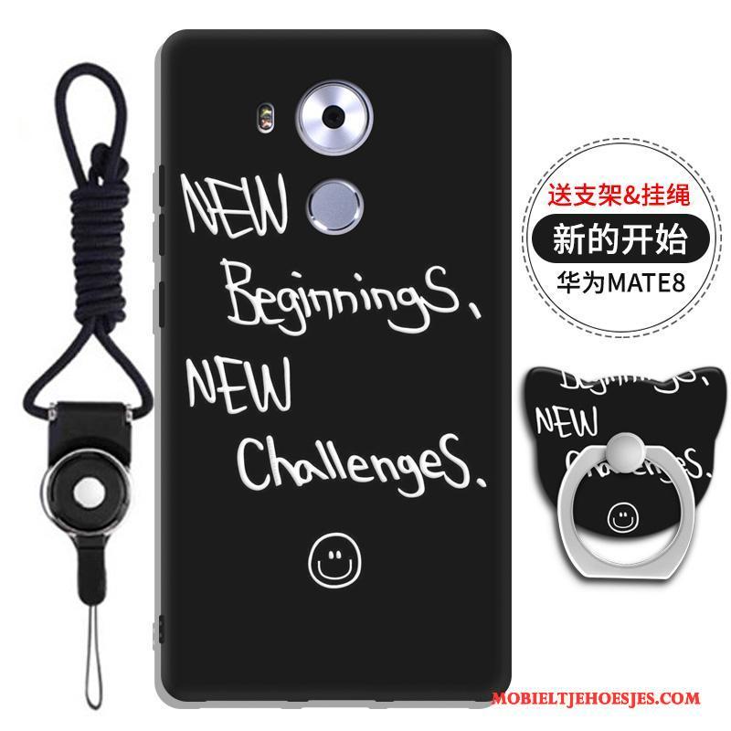 Huawei Mate 8 Hanger Hoesje Telefoon Rood Anti-fall Driedimensionaal Siliconen All Inclusive