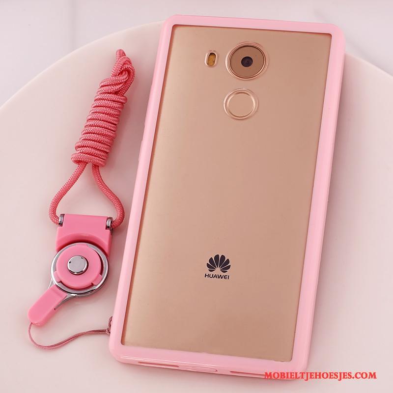 Huawei Mate 8 Hanger Mobiele Telefoon Met Strass Bescherming Hoes Hoesje Roze