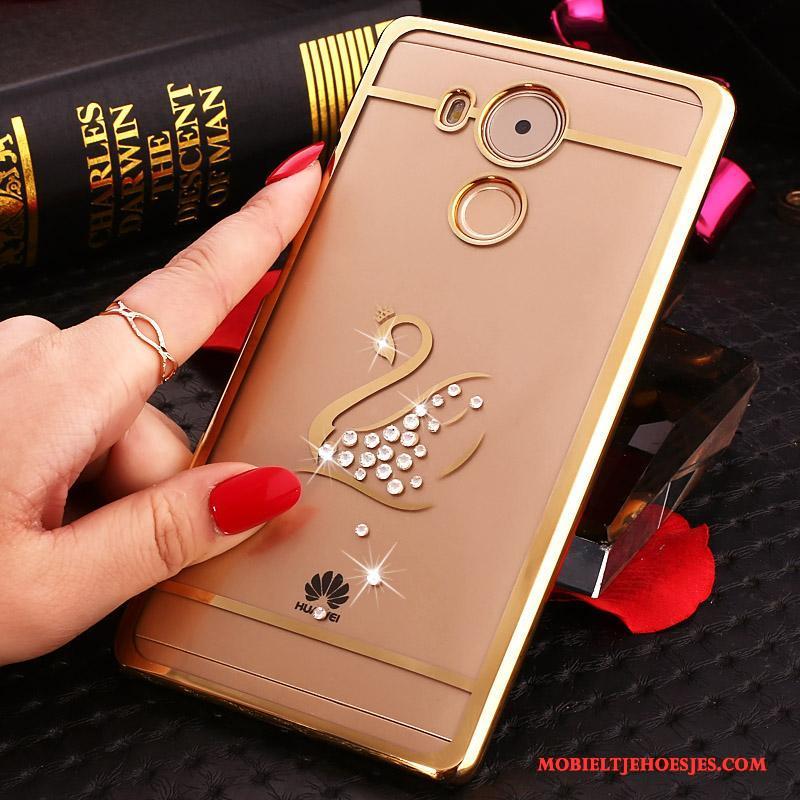 Huawei Mate 8 Hoes Roze Hoesje Telefoon Hard Bescherming Met Strass