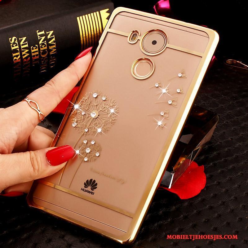 Huawei Mate 8 Hoes Roze Hoesje Telefoon Hard Bescherming Met Strass